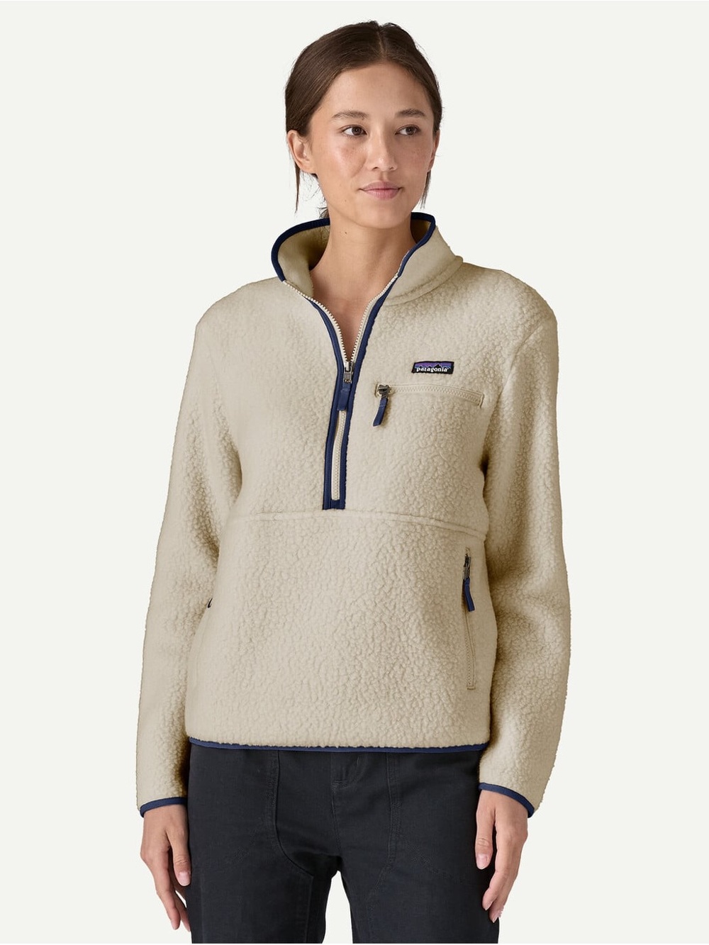 Patagonia Women's Retro Pile Marsupial Fleece Pullover Large in Pelican